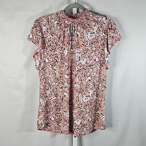 Adrienne Vittadini Pink & White Top Size XL